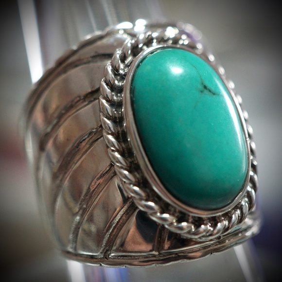 Lucas LaMeth Vintage Sterling & Turquoise Ring SZ6 - Picture 1 of 5